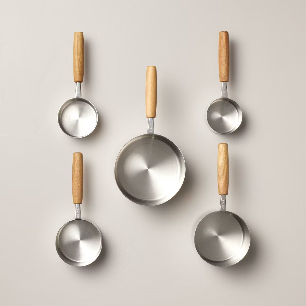 5pc Wood & Stainless Steel Measuring Cups - Hearth & Hand™ with Magnolia: Nesting Kitchen Set | Target