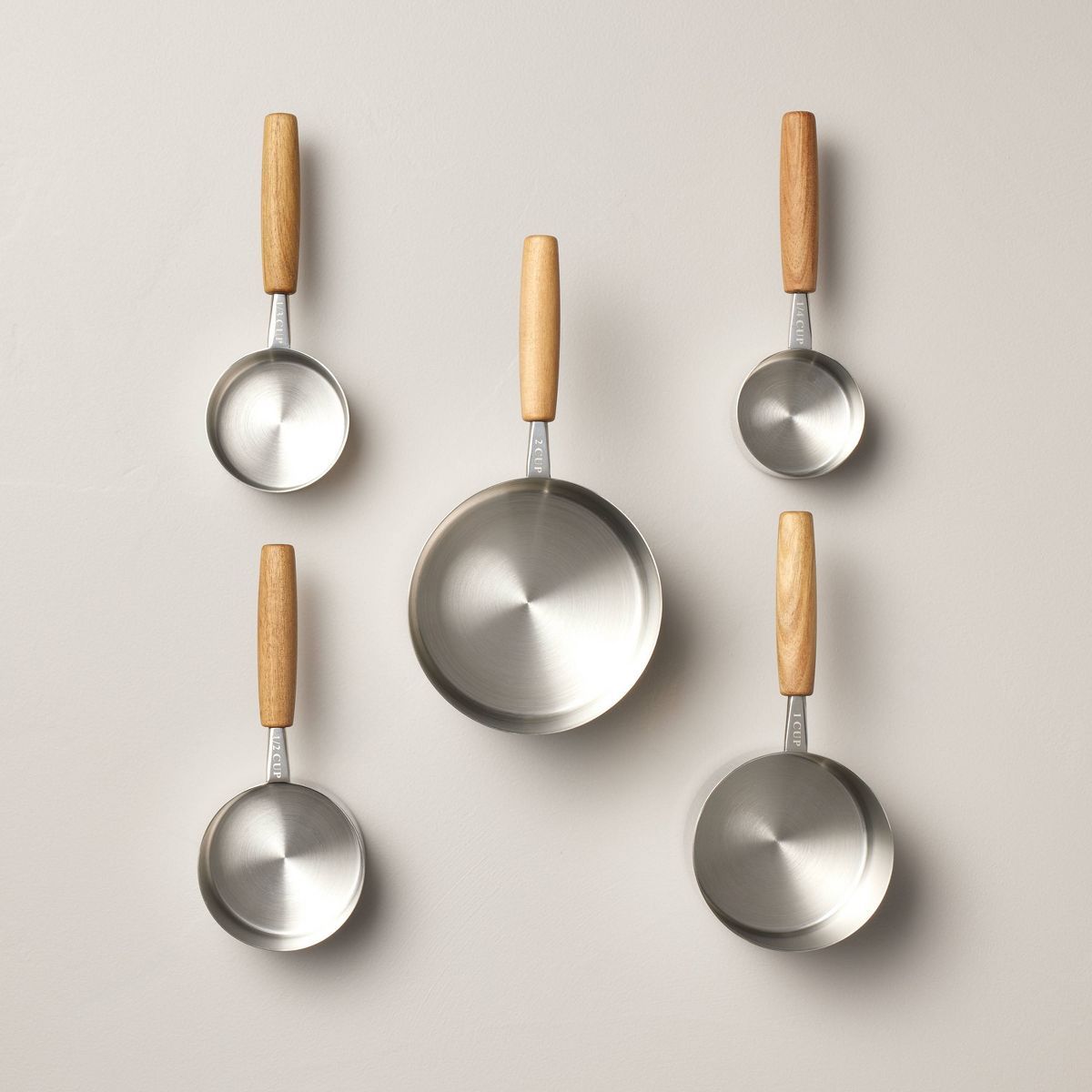 5pc Wood & Stainless Steel Measuring Cups - Hearth & Hand™ with Magnolia | Target