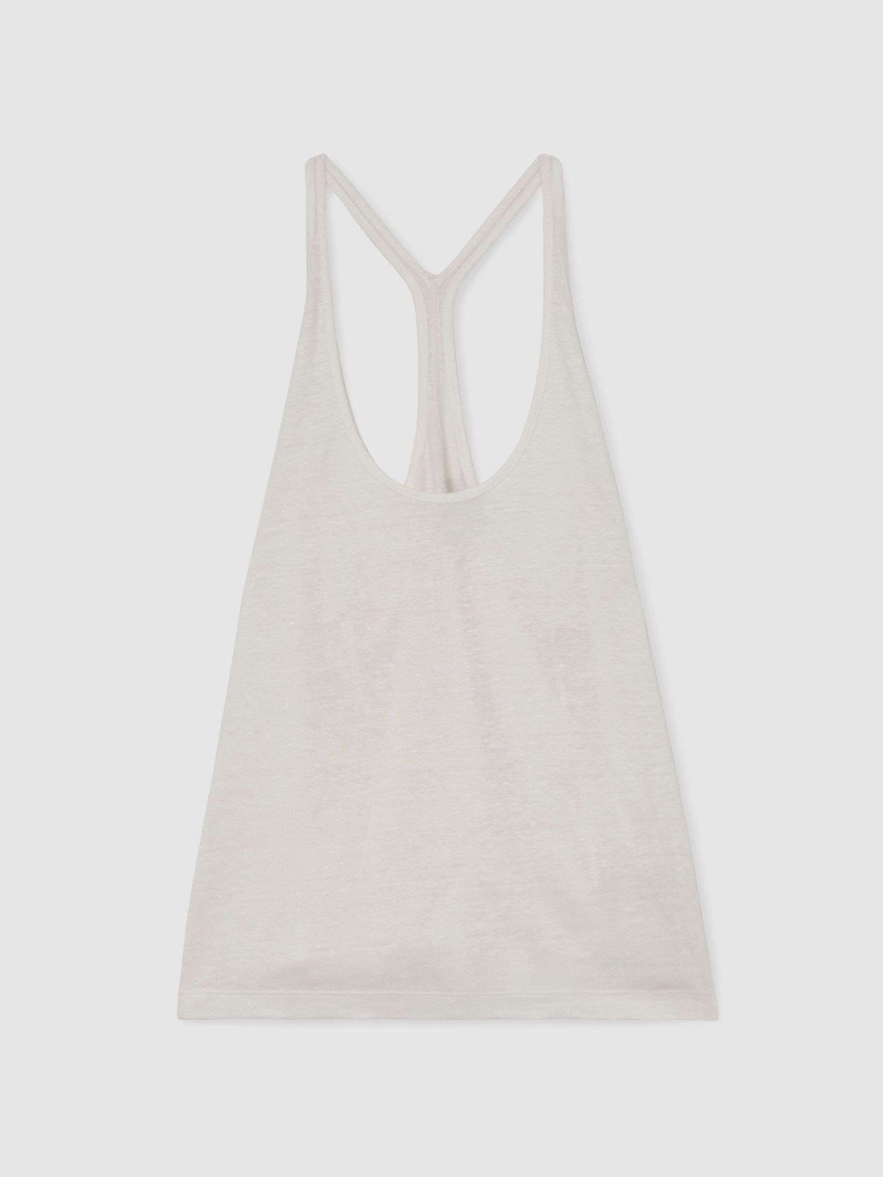 Reiss Linen Racer-Back Vest in White - REISS | Reiss UK