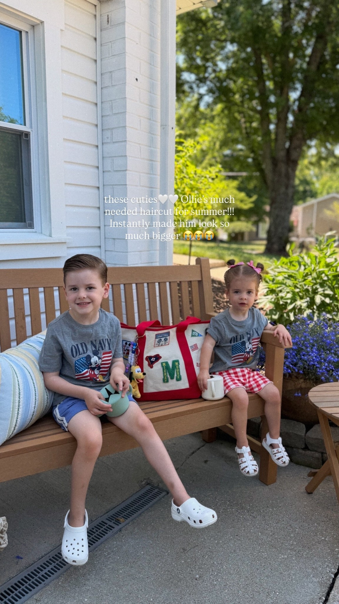 these cuties🤍🤍 Ollie’s much needed haircut for summer!!! Instantly made him look so much bigger 😭😭😭