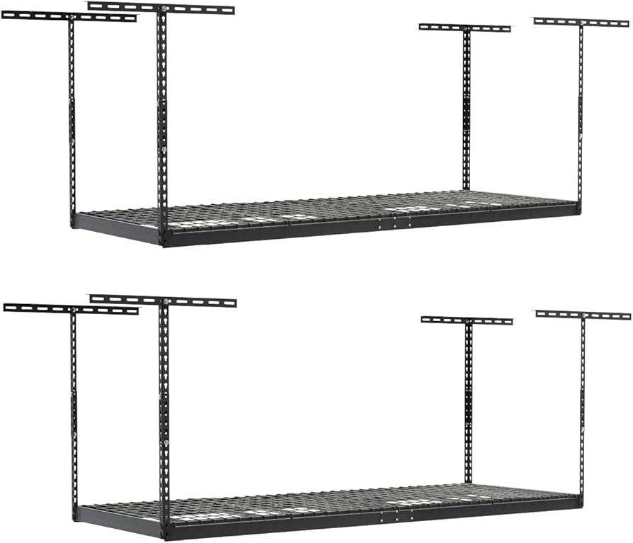 MonsterRax Overhead Garage Storage Racks 3x8’ (2-Pack) Ceiling Mounted Shelving, Adjustable Han... | Amazon (US)