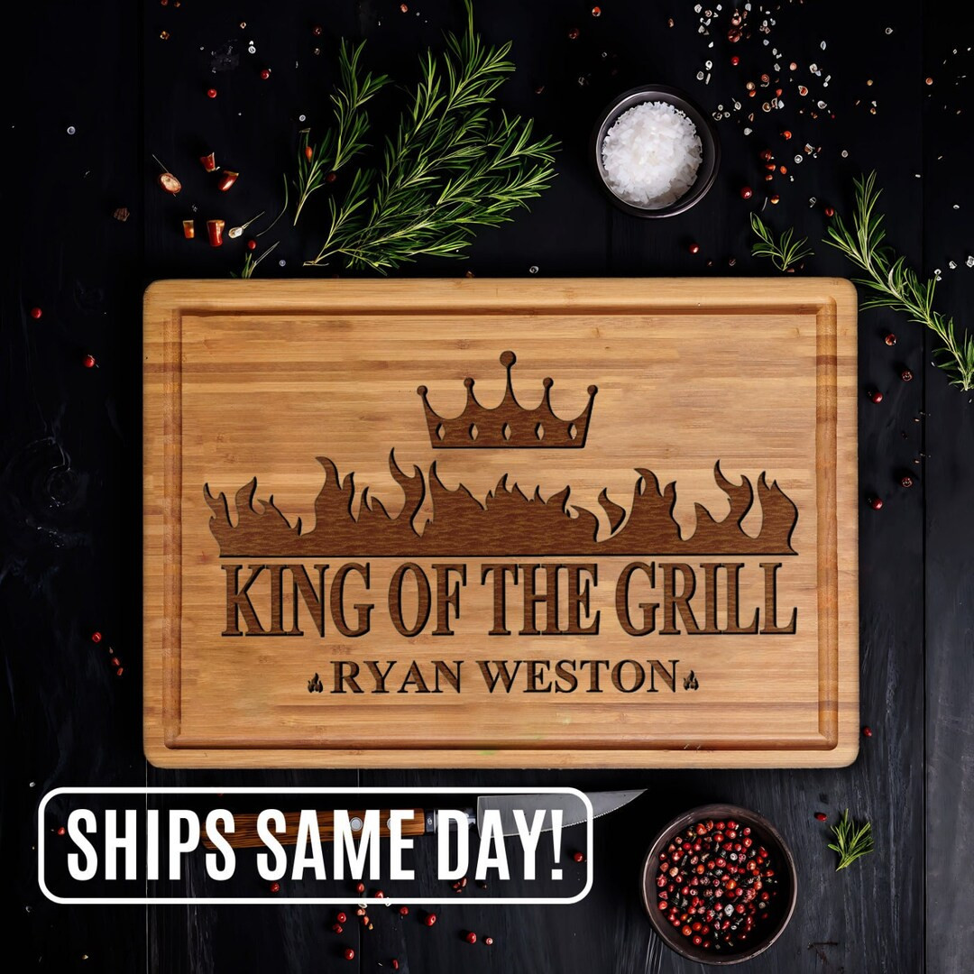 BBQ Cutting Board Gift for Him Personalized Boyfriend Gift Custom Gift for Husband Engraved Fathe... | Etsy (US)