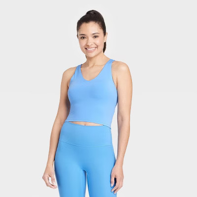 Women's Light Support V-Neck Cropped Sports Bra - All in Motion™ | Target