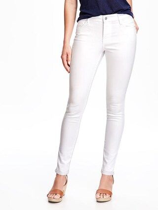 Mid-Rise Stay White Rockstar Skinny Jeans for Women | Old Navy US
