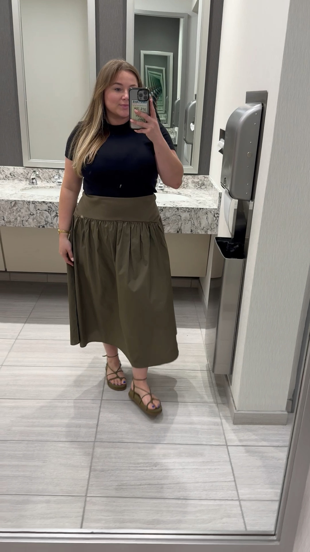 Earth colors in summer
Suede sandals
Army green
Flowy skirt

#LTKFindsUnder100 #LTKSeasonal #LTKPlusSize