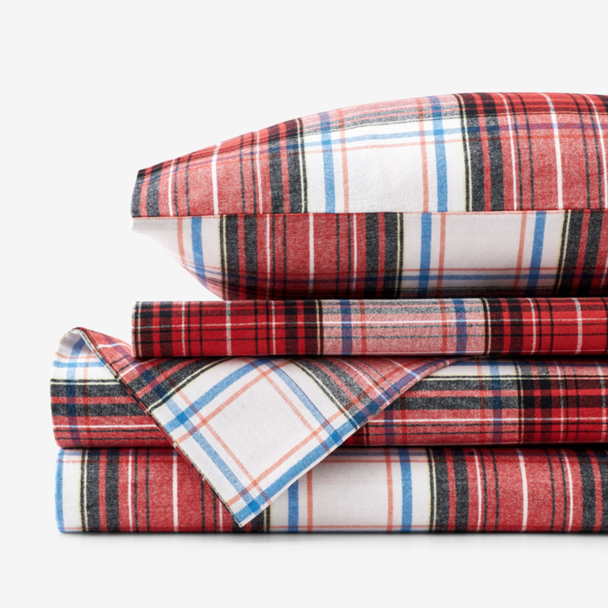 Legends Hotel™ Washington Plaid Yarn-Dyed Velvet Cotton Flannel Sheet Set | The Company Store