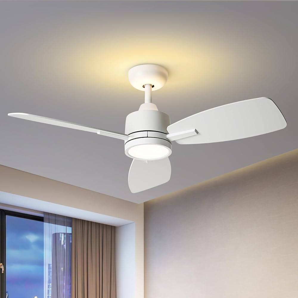 TALOYA Ceiling Fan with Lights Remote Control, 42 inch, Reversible Quiet DC Motor, 3 Dual-Faced B... | Amazon (US)