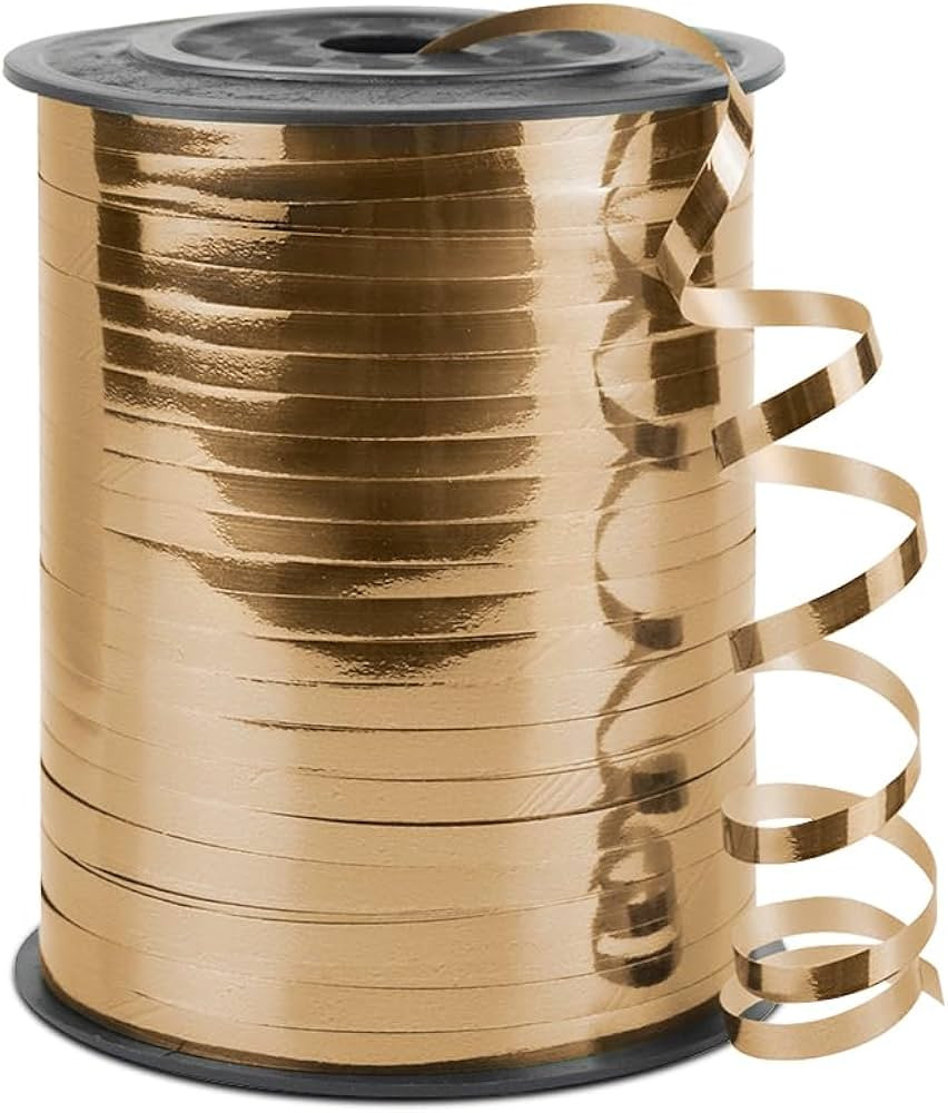 Champagne Gold Curling Ribbon, 1/5" Wide x 500 Yards Christmas Curling Ribbons for Gift Wrapping,... | Amazon (US)