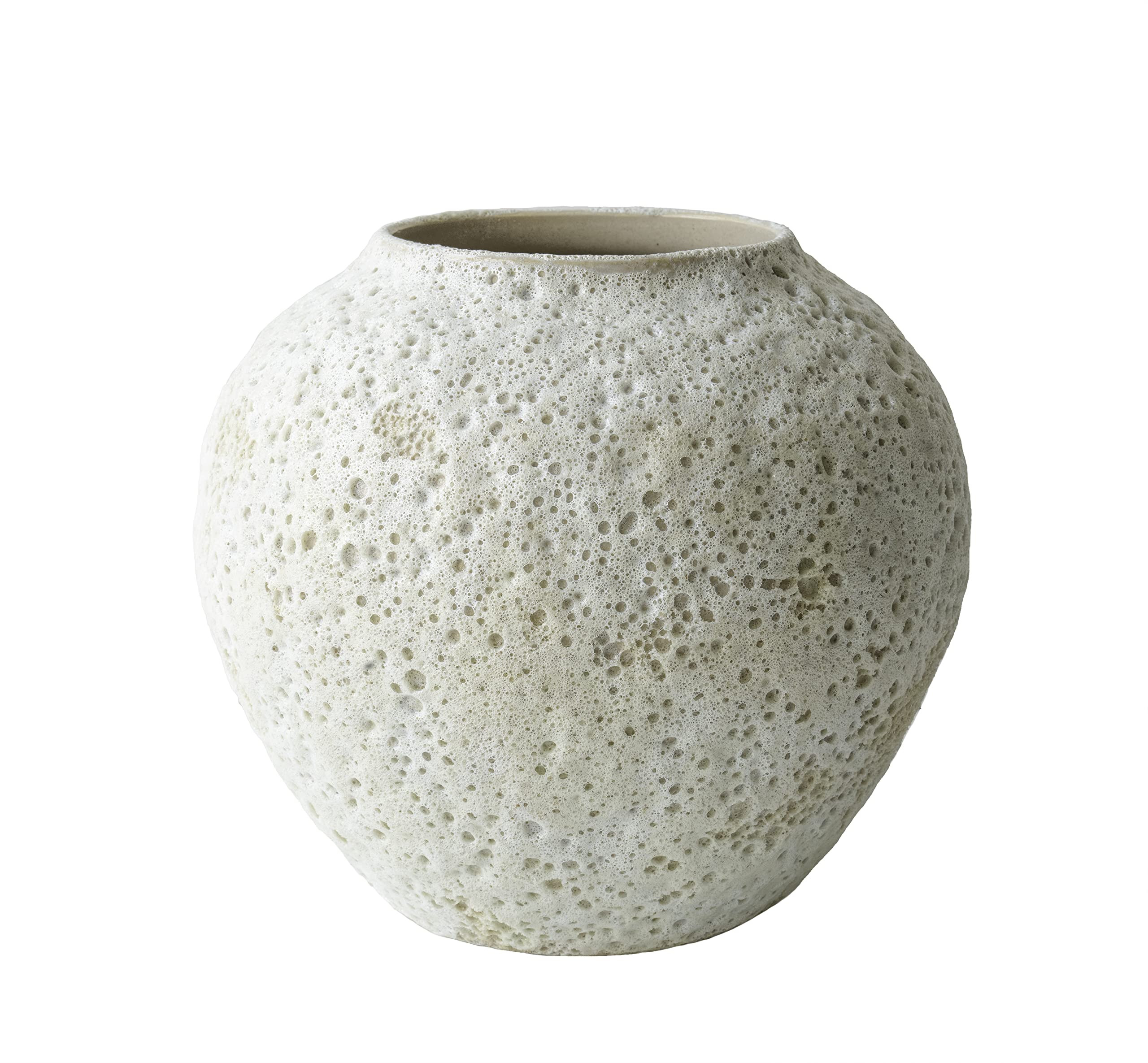 White Ceramic Vase Flower Vase, Big Textured Round Vase for Centerpieces, Kitchen, Living Room, B... | Amazon (US)
