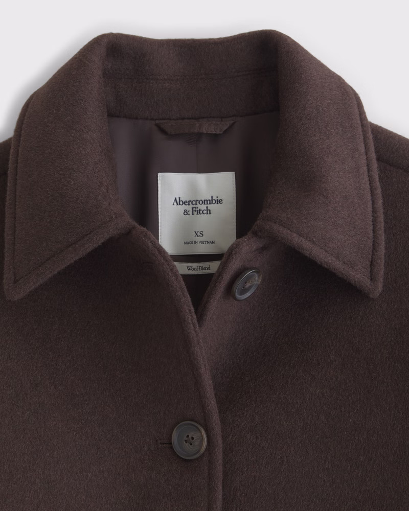 Short Wool-Blend Coat | Abercrombie & Fitch (US)