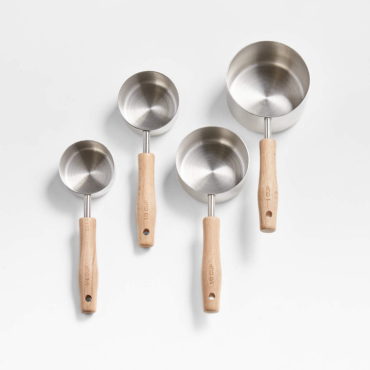 Beechwood and Stainless Steel Dry Measuring Cups + Reviews | Crate & Barrel | Crate & Barrel