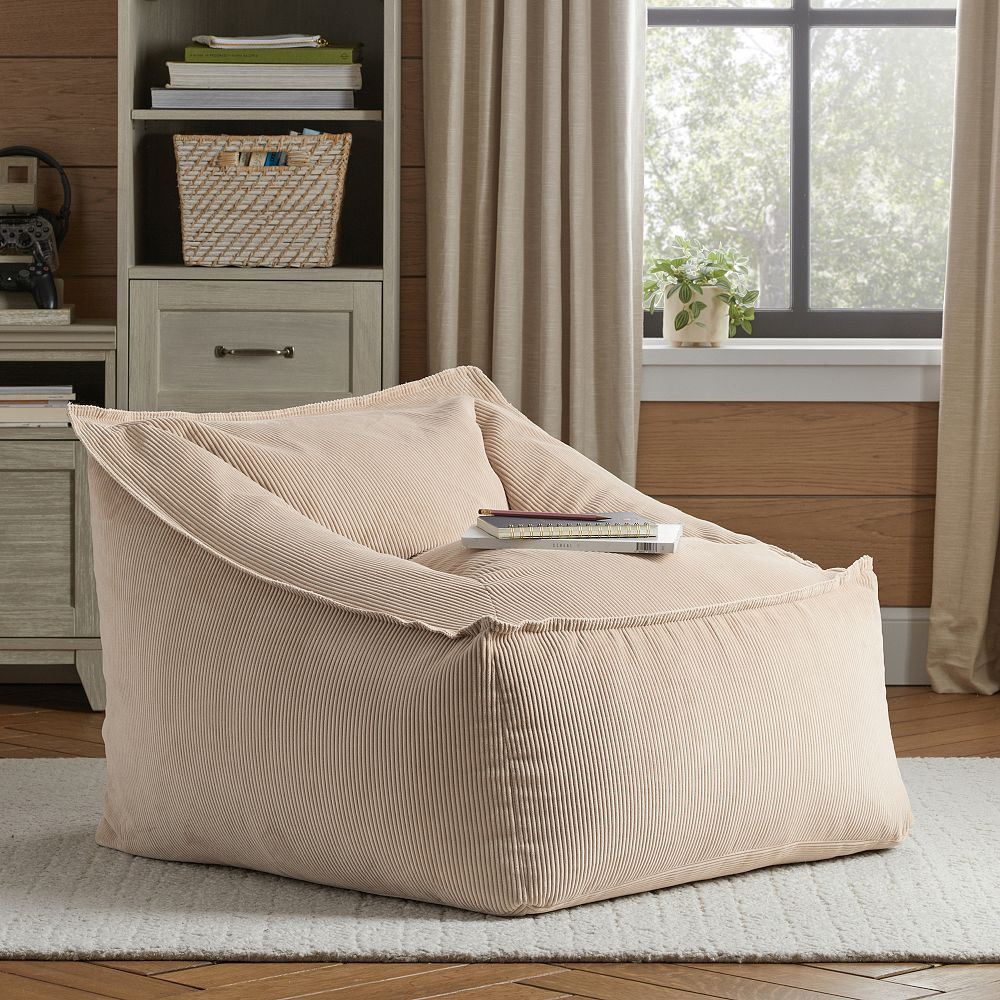 Corduroy Latte Modern Bean Bag Lounger | Pottery Barn Teen