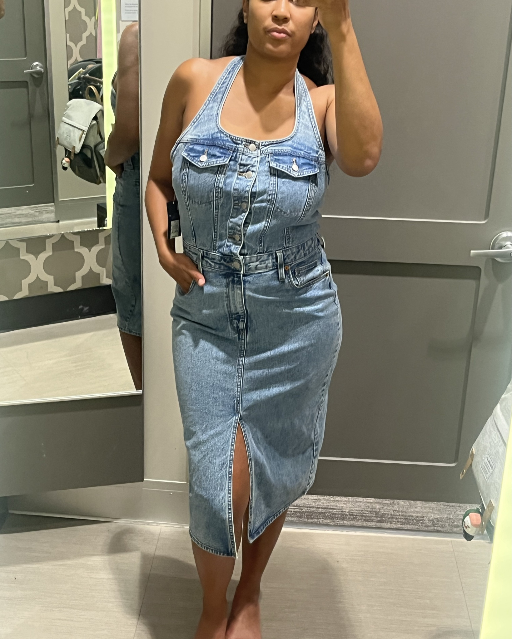 Love a good denim dress.💕
Wearing a size 10 but could also go down to an 8 

#LTKxTarget