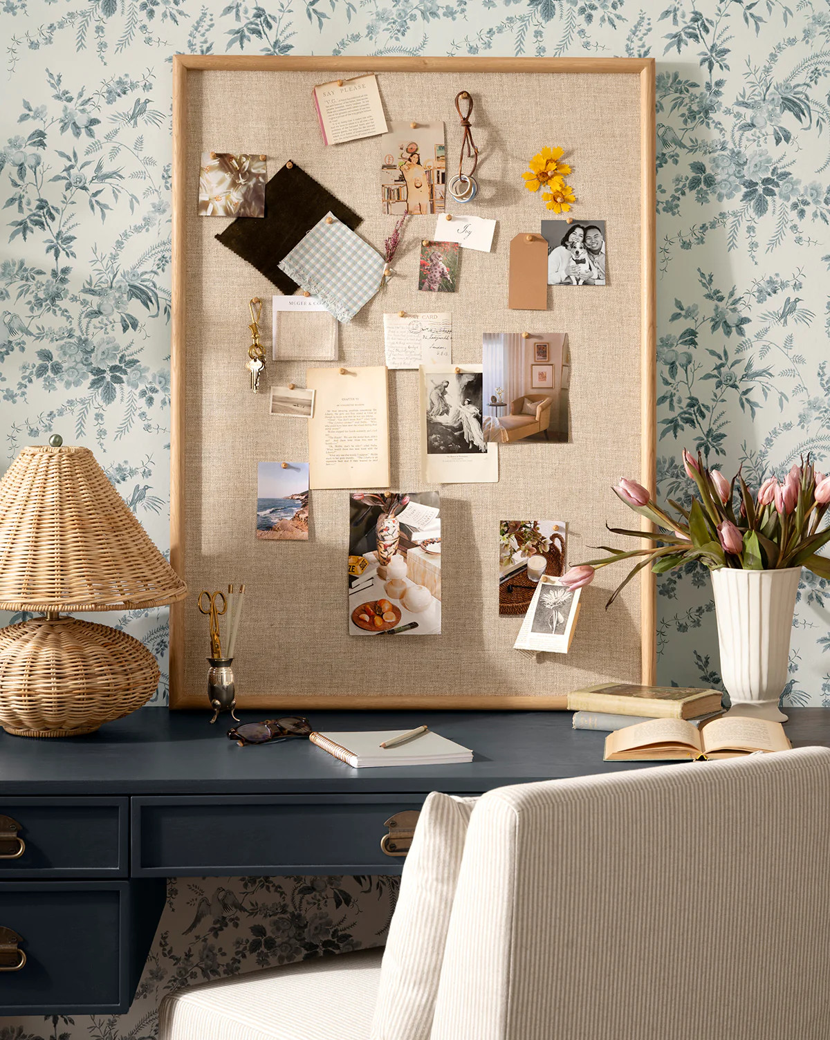 Oak & Linen Memo Board | McGee & Co. (US)