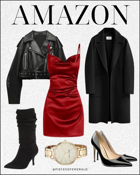 Chic date night outfit ideas from amazon, amazon fashion finds, red dress from Amazon 

#LTKfindsunder100 #LTKstyletip