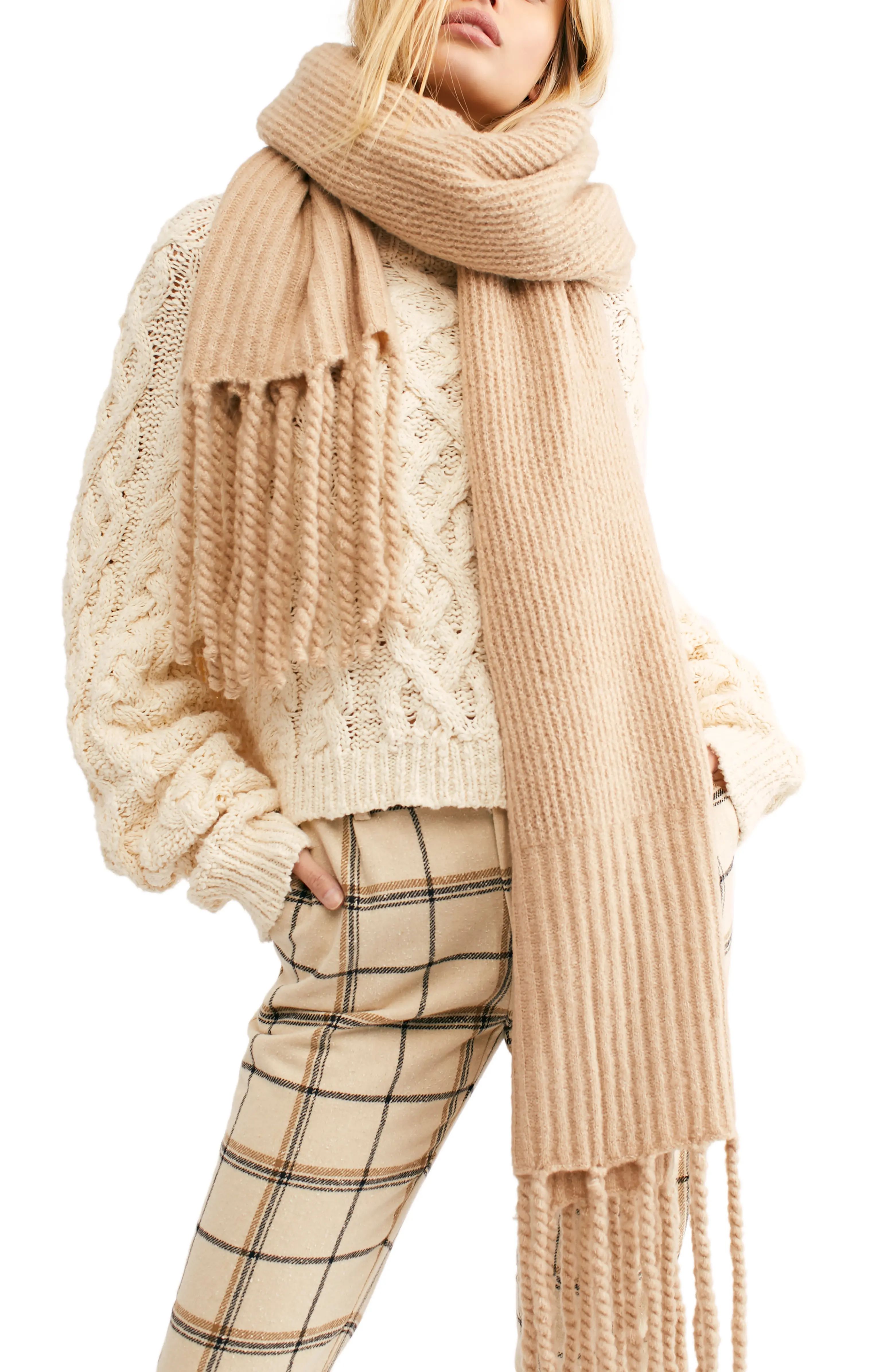 Jaden Rib Knit Blanket Scarf | Nordstrom