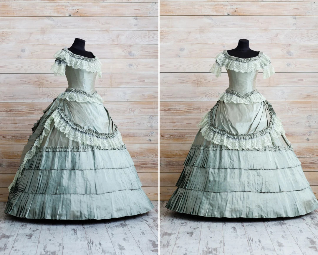 Silk Victorian Ballroom Dress, Katherine Pierce's Dress Cosplay, Vampire Gown, Luxurious Victoria... | Etsy (US)