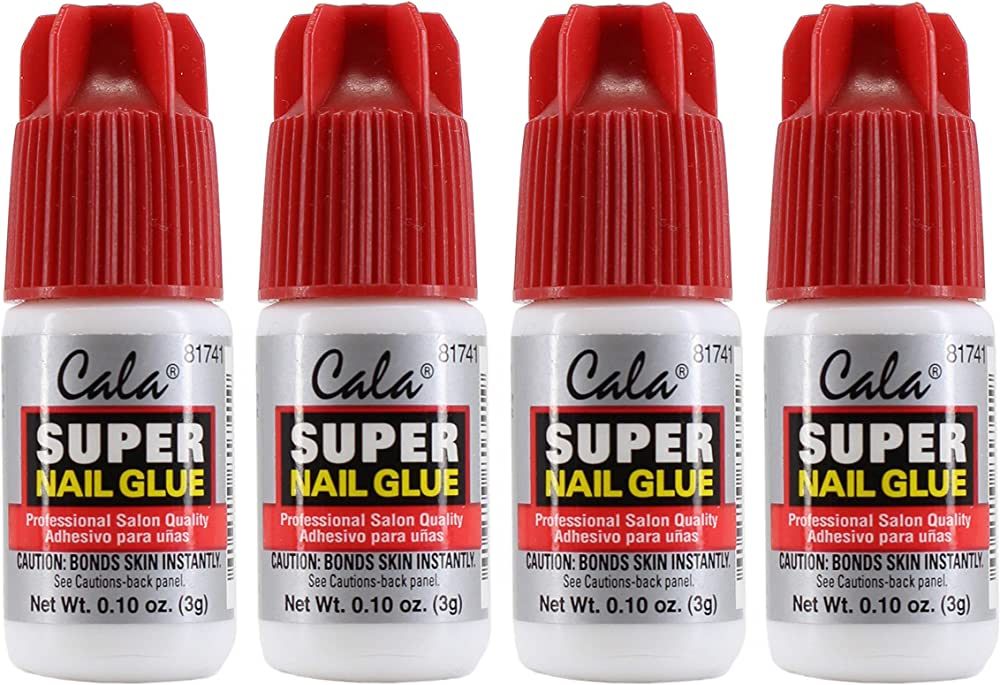 Cala Super Nail Glue Professional Salon Quality | Quick and Strong Nail Liquid Adhesive (4 Bottle... | Amazon (US)
