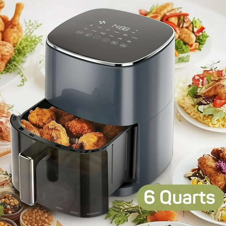 Simenmax Air Fryer, 6-Quart with Viewing Window, 12-in-1 Functions - Air Fry, Roast, Reheat, Dehy... | Walmart (US)