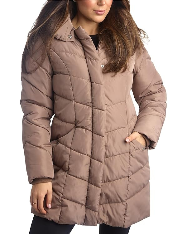 Steve Madden Womens Long Puffer Coat - Heavyweight Insulated Fall Winter Jackets for Women Windpr... | Amazon (US)