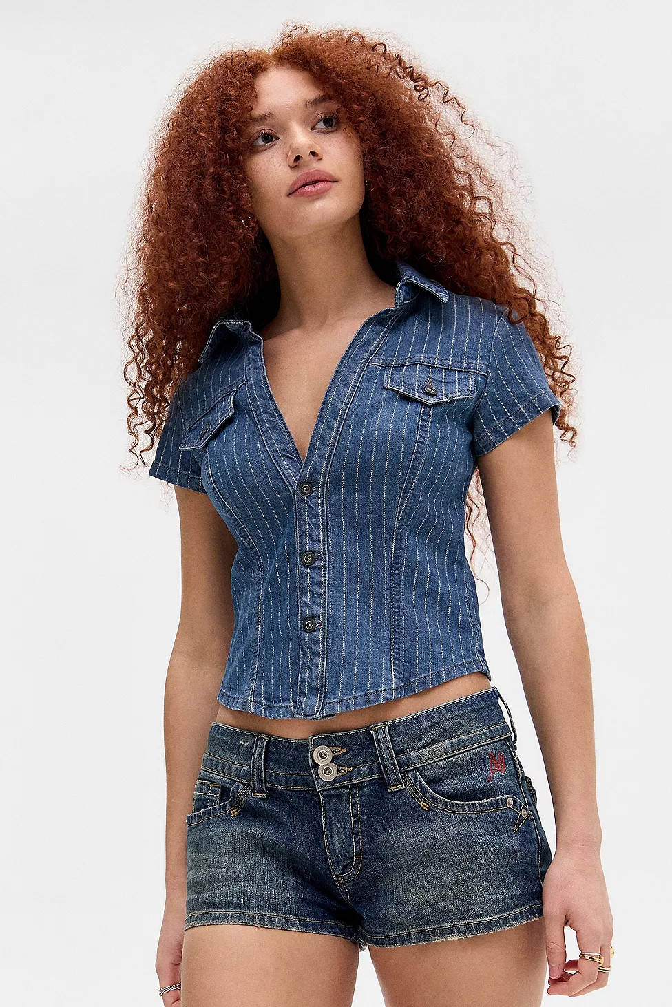 BDG Polly Stripe Denim Shirt | Urban Outfitters UK