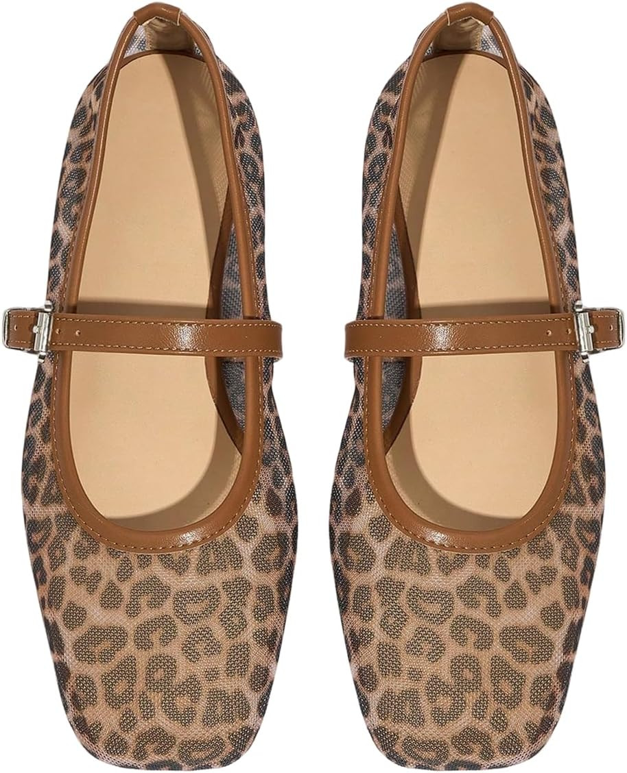 Milumia Summer Leopard Mesh Ballet Flats for Women Comfortable Dressy Work | Amazon (US)
