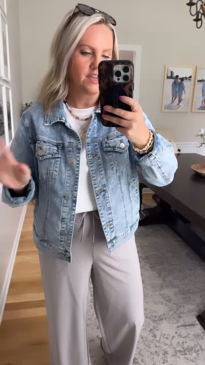 These travel pants are one of those pieces you’ll wear on repeat. Comfortable enough for travel days, polished enough for errands or lunch, and so easy to style with a basic tee and denim jacket.

Travel outfit, airport outfit, wide leg pants, casual chic style, denim jacket outfit, comfortable fashion, everyday outfit, athleisure style, neutral outfit, travel essentials, comfy pants, weekend style, lovelylifestyling

#LTKTravel #LTKootd #LTKdayinmylife