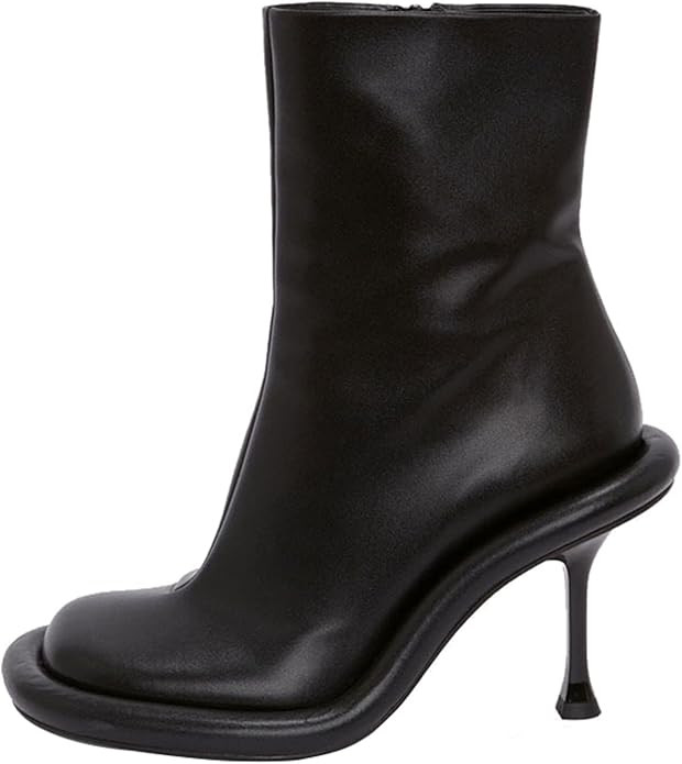 Goolita Stiletto Heel Denim Boots For Women Round Toe Side Zipper Elastic Ankle Boots Sexy Dress ... | Amazon (US)