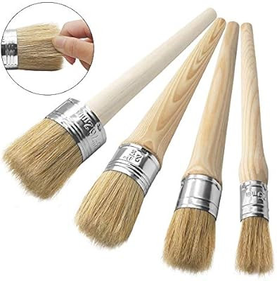 Paint Wax Brush, 4 PCS Chalk Paint Wax Brush Set [Easy to Clean] Glue Brush Set Round Paint Brush... | Amazon (UK)
