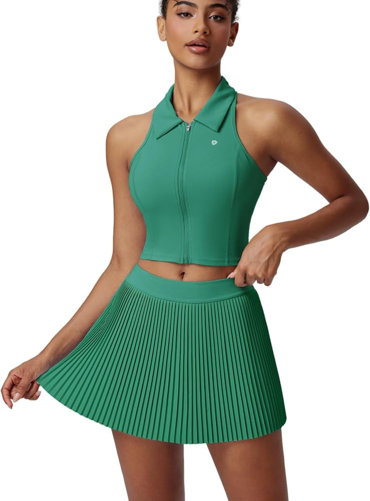 AFZ Pleated Tennis Outfits Woman Polo Athletic Dresses Golf Clothes Athleisure Sets with Shorts | Amazon (US)