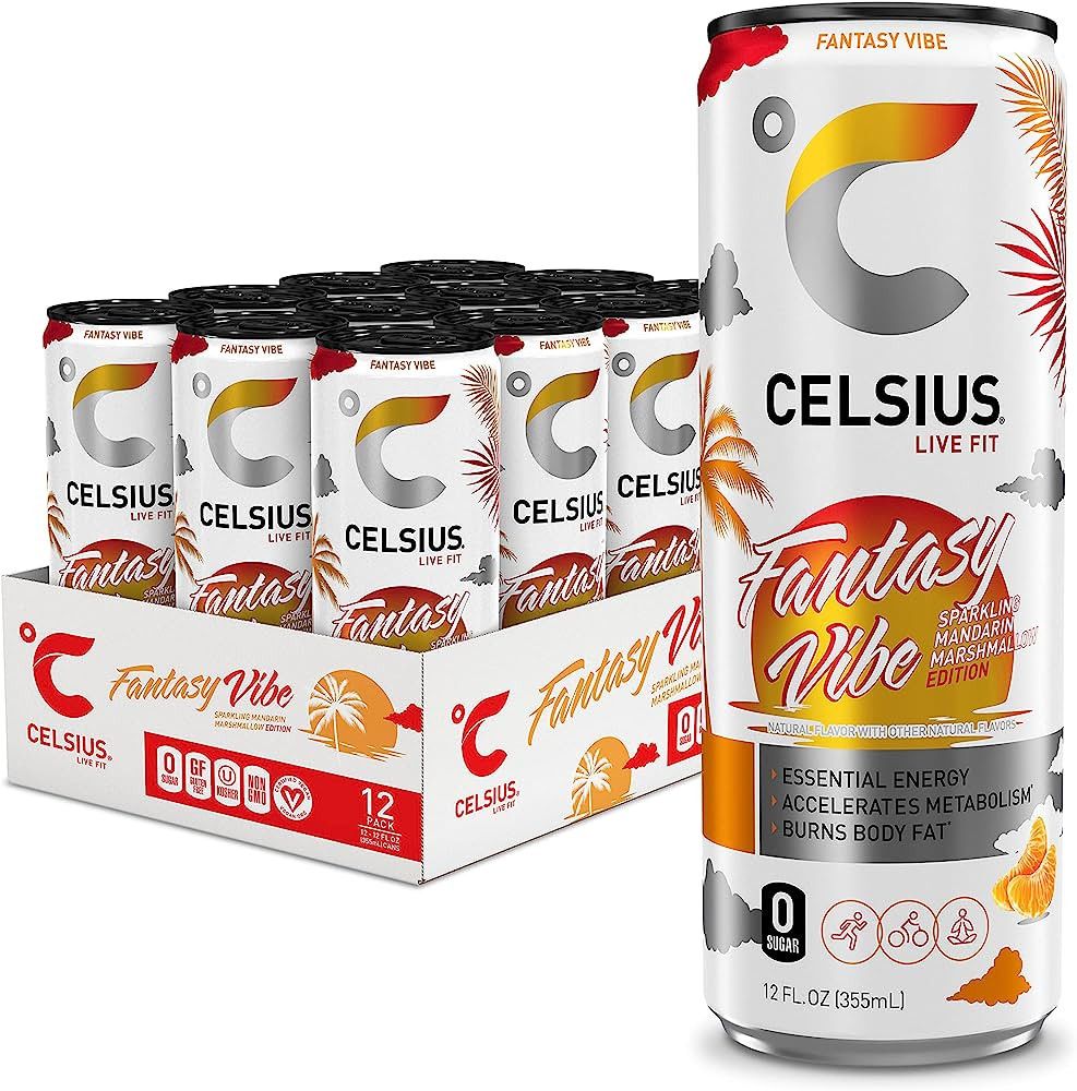 CELSIUS Sparkling Fantasy Vibe, Functional Essential Energy Drink, 12 Fl Oz (Pack of 12) | Amazon (US)