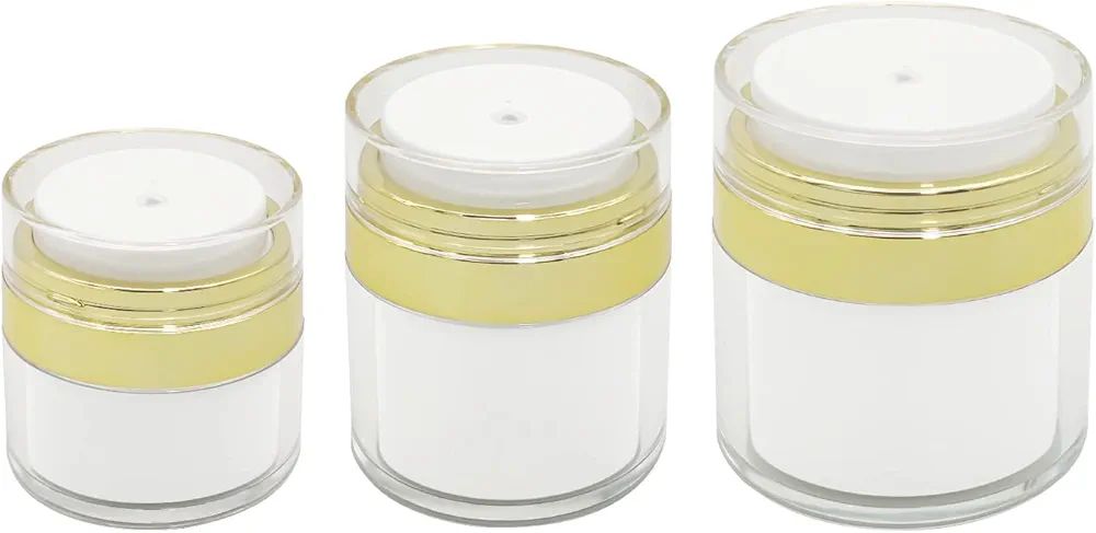 Snowso Airless Pump Jars, 0.5oz /1oz /1.7oz Empty Refillable Cosmetic Air Pump Jars Bottles Airle... | Amazon (US)