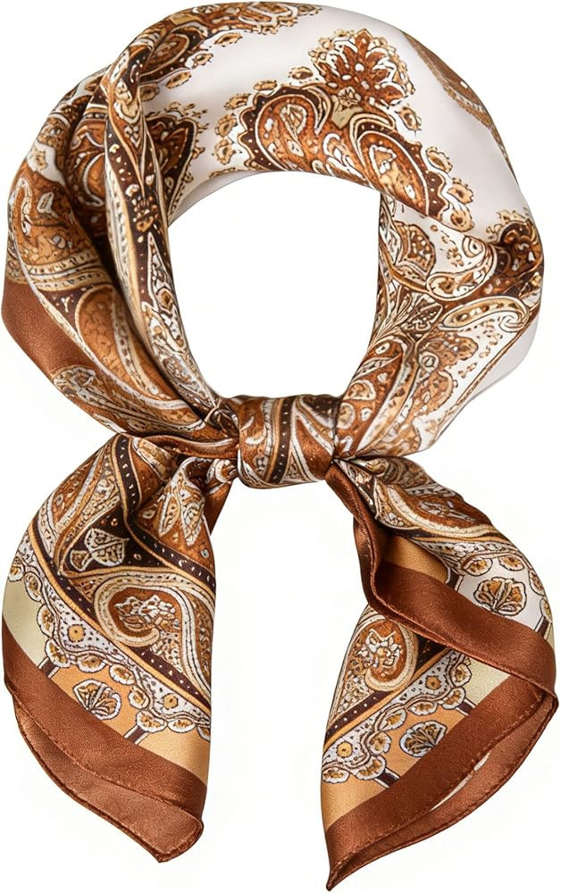 Head Scarf for Women - Hair Scarf Silk Feeling Bandanas 27.5" Square Scarves Printed Neck Satin | Amazon (US)