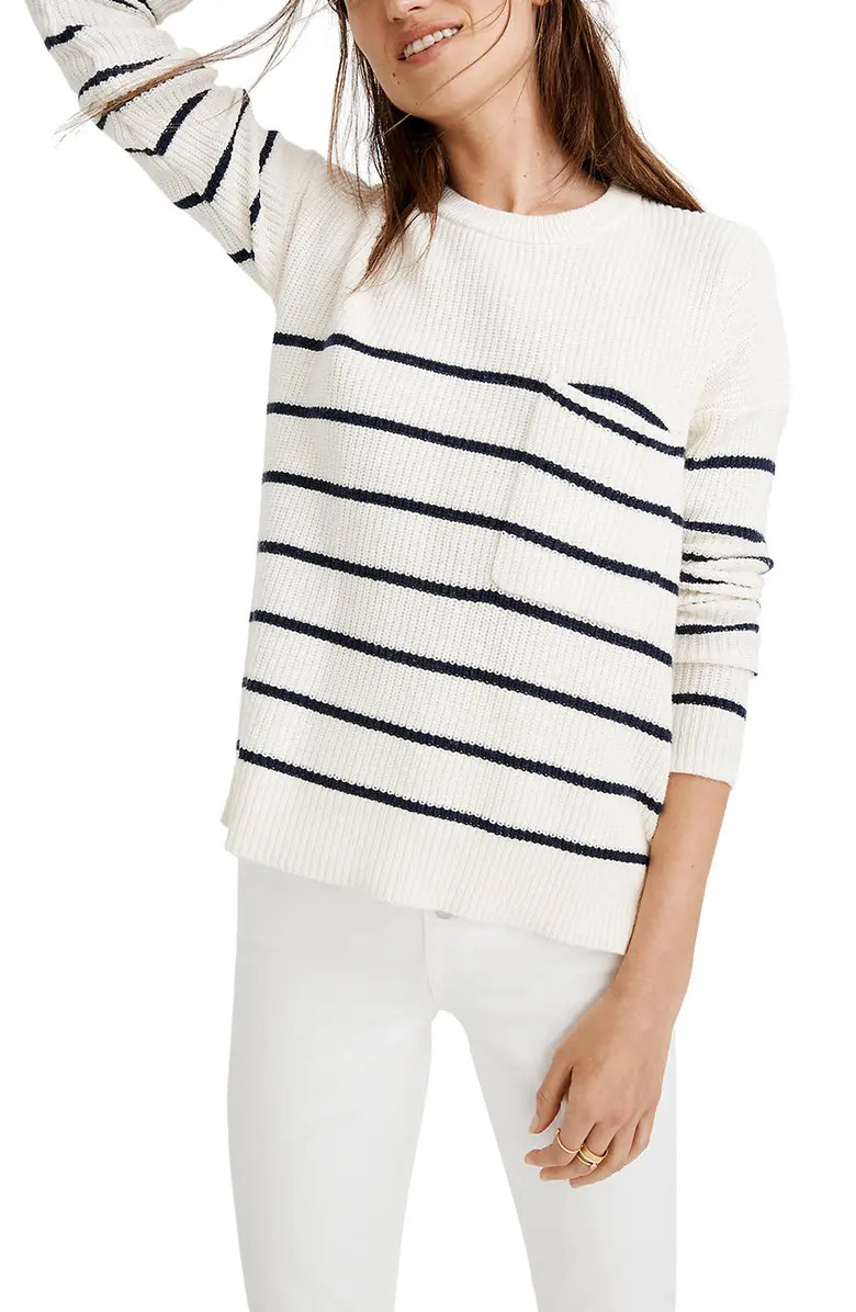 Thompson Nautical Stripe Pocket Pullover Sweater | Nordstrom