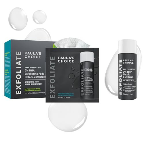 Paula's Choice SKIN PERFECTING 2% BHA Toner Pads, 10ct & 2% BHA Liquid Exfoliant, Salicylic Acid Facial Exfoliator for Enlarged Pores, Travel Size 1oz | Amazon (US)