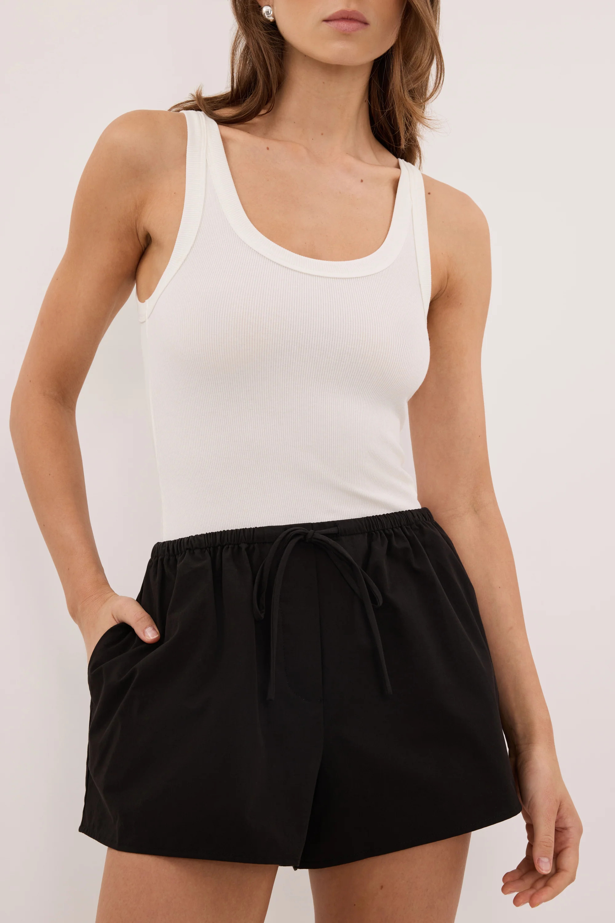 EDENA BLACK POPLIN SHORT | DISSH