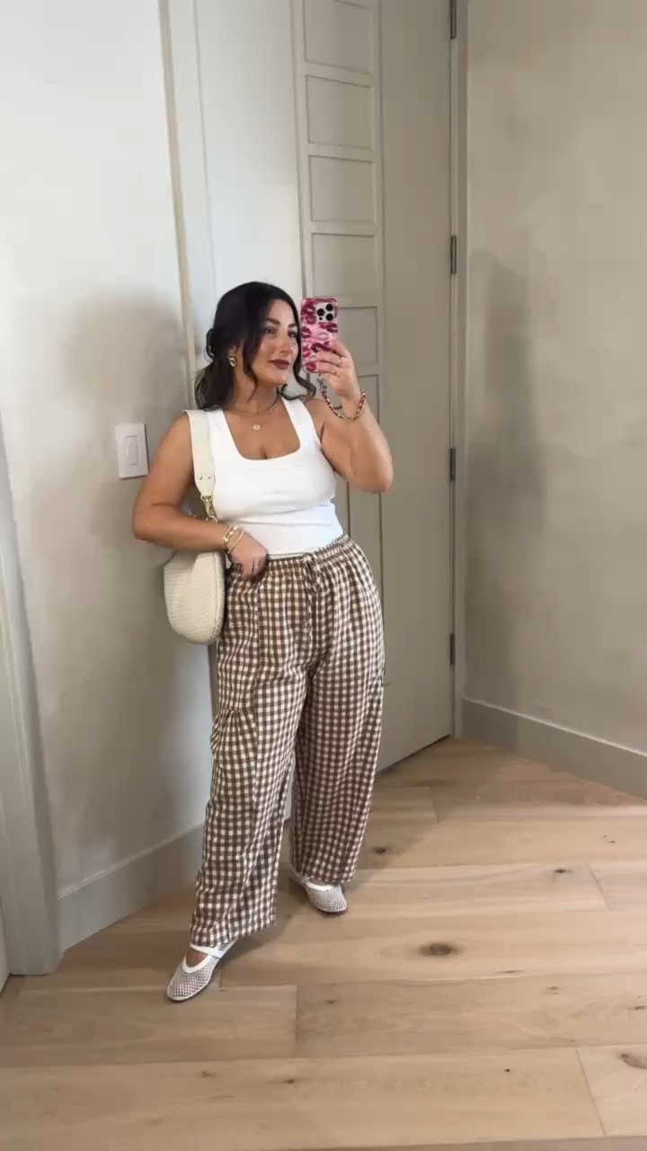 Casual outfit of the day! 
Tank with built-in bra size small, Gingham pants size medium 

5'0" 140lbs Pear Shaped
Petite friendly
 

 

#LTKootd #LTKmomlife #LTKPetite
