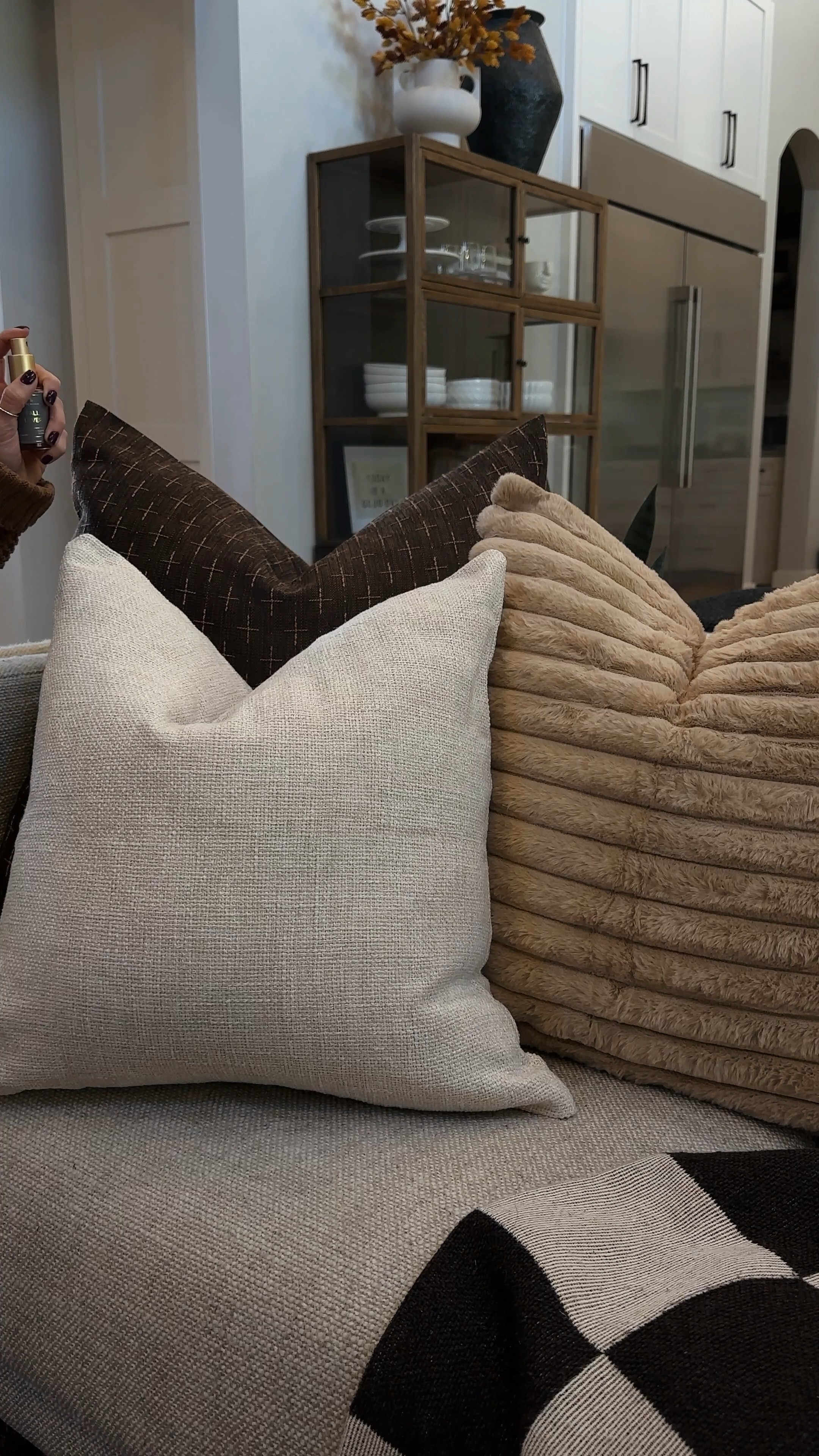 Amazon fall pillow covers for the win!😍🍂🤌🏼 Which are your faves? // Shown here are three sizes, 24x24, 20x20, and 18x18. I always get inserts that are the next size up to make them perfectly full.🫶🏼 Don’t forget to spray them with a Life in Lilac home spray. It’s sooo luxe!😍

#LTKstyletip #LTKhome #LTKSeasonal