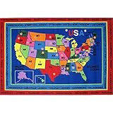 Fun Rugs Fun Time Collection State Capitals Area Rug 6'8" x 10' | Amazon (US)