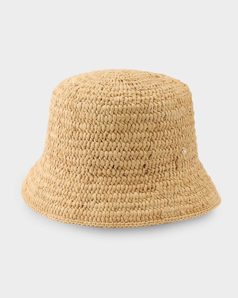 Chaturi Raffia Crochet Bucket Hat | Neiman Marcus