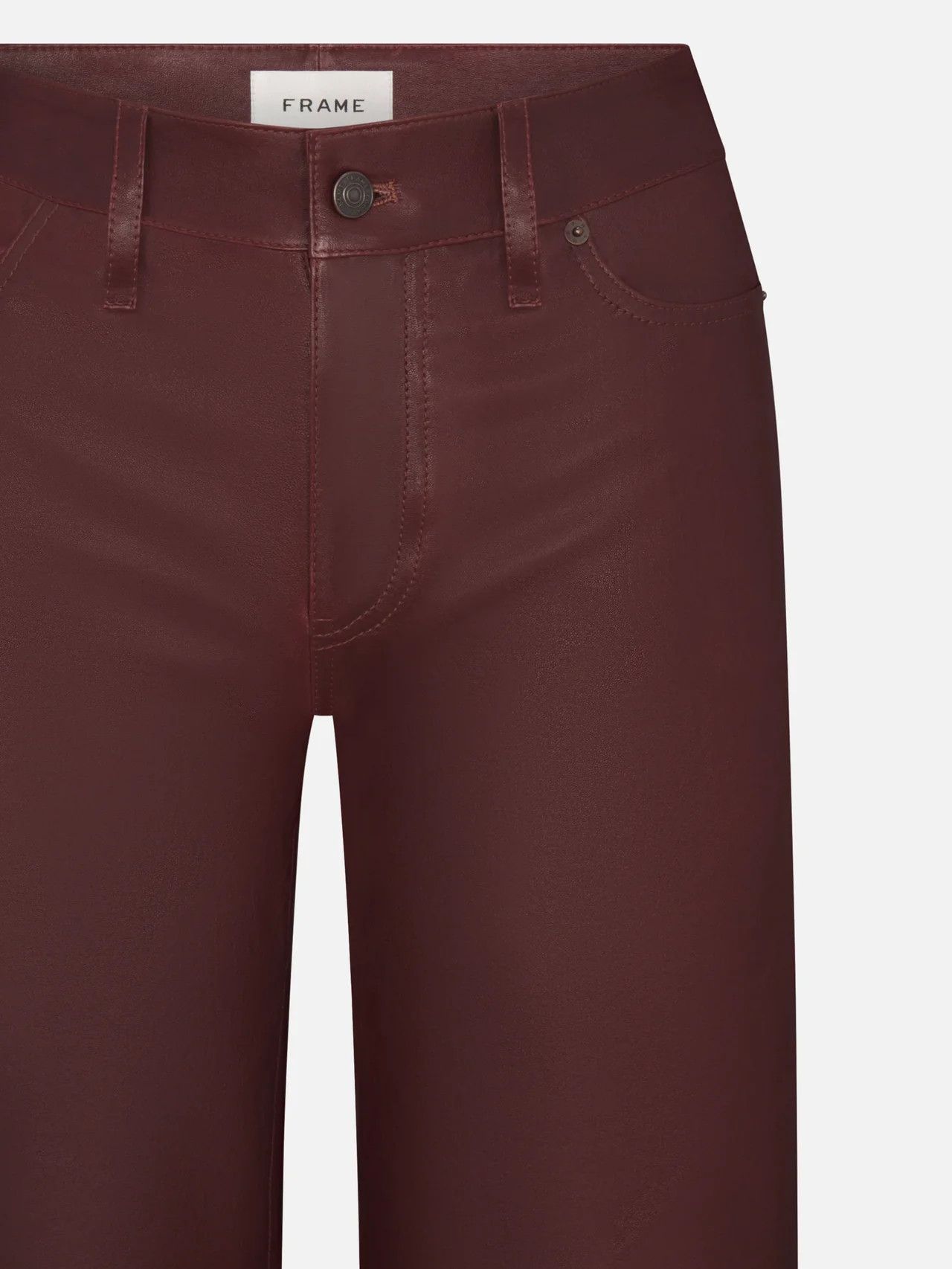 LEATHER LE SLIM PALAZZO CROP OXBLOOD | Frame Denim