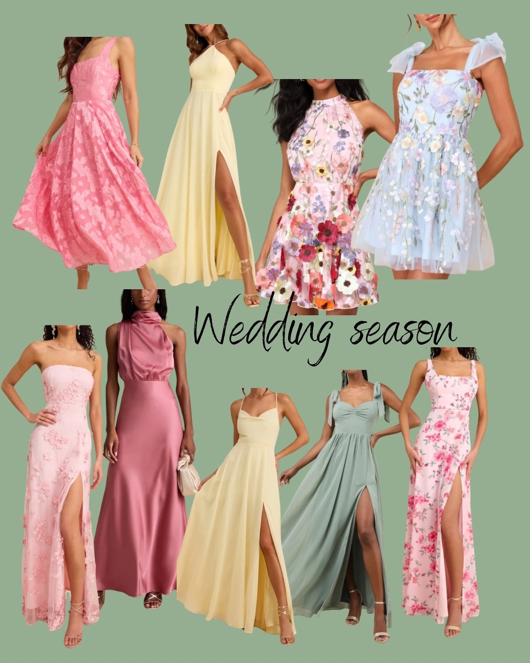 Wedding guest dresses. How fun are these colors! 

#LTKWedding #LTKSeasonal
