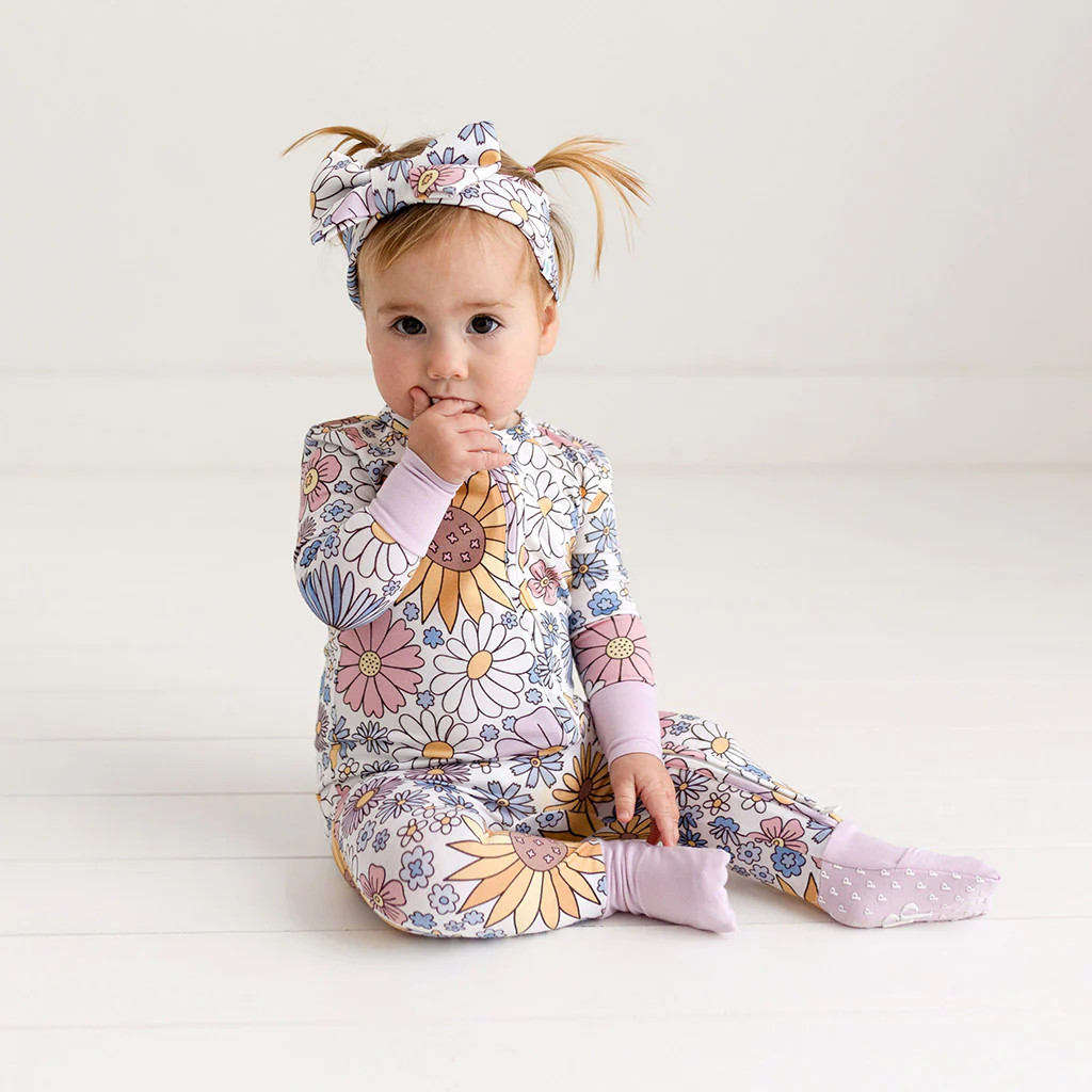 Floral White Baby Convertible Sleeper | Presley Jane | Posh Peanut