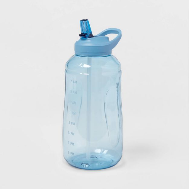 Half Gallon/64oz Plastic Hydration Tracker with Time of Day & Straw | Target
