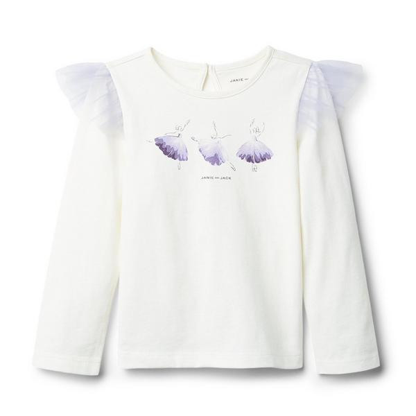 Ballerina Ruffle Shoulder Tee | Janie and Jack
