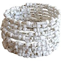 Handmade African Bracelet - African Jewelry - Handmade in Kenya- Summer Beach White, KB04 | Amazon (US)