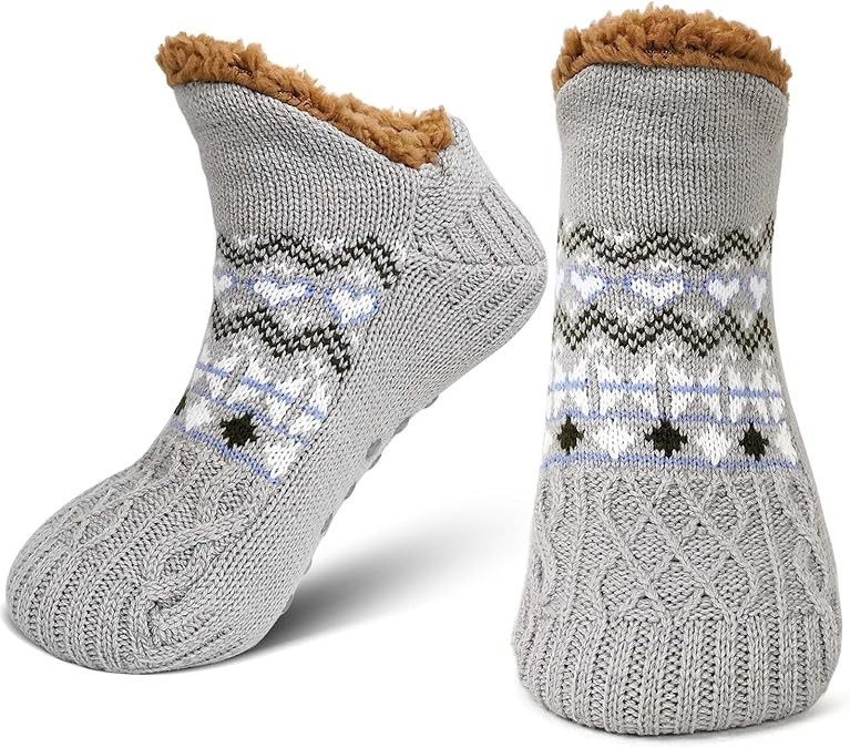 CaiDieNu Fuzzy Slipper Socks for Men Women with Grippers, House Slippers Winter Cozy Warm Thick N... | Amazon (US)