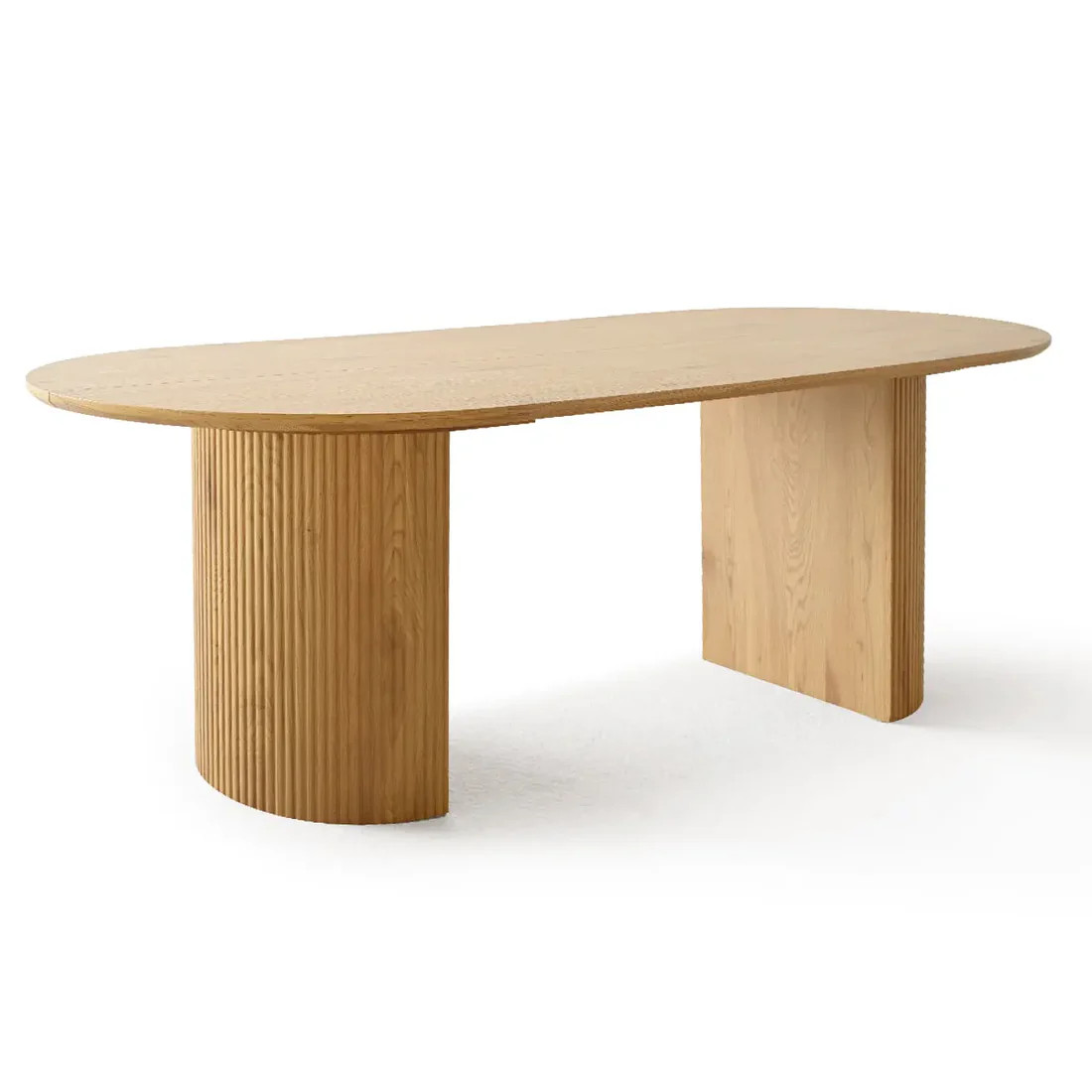 Dwen 79" Modern Large Roman Pillar Oval Dining Table | Pop Maison