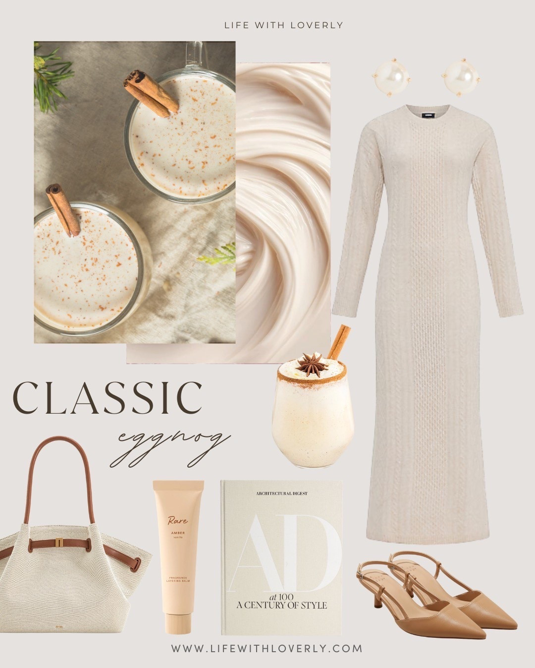 Creamy, timeless, and quietly festive 🥛Inspired by classic eggnog, this mood is filled with soft neutrals, warm details, and pieces that feel cozy yet refined for the holidays. Perfect for winter hosting and slow mornings ✨

Life with Loverly, mood board for Christmas, cream neutral aesthetic, inspiration for neutral minimalist style 

#LTKHoliday #LTKSeasonal #LTKootd