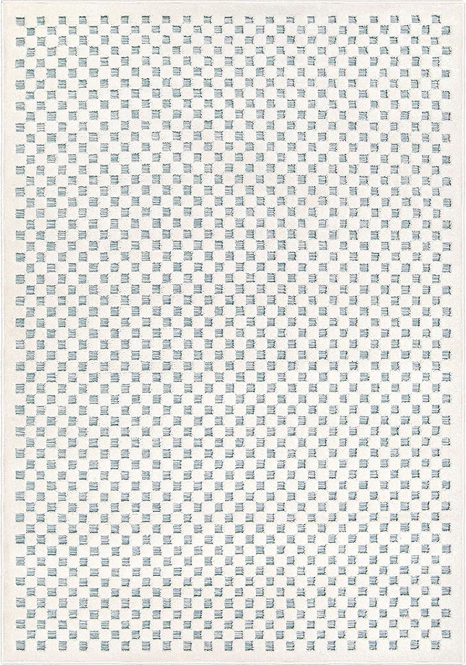 Simply Southern Cottage Lecompte Area Rug, 5' x 7', Light Blue | Amazon (US)